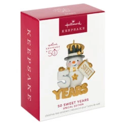 Hallmark 50 Sweet Years Special Edition Ornament -Home Decoration Sale 50 Sweet Years Snowman Keepsake Ornament 1799QGO2509 04