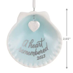 Hallmark A Heart Remembered 2023 Porcelain Ornament 8 Hallmark A Heart Remembered 2023 Porcelain Ornament -Home Decoration Sale A Heart Remembered Seashell Keepsake Ornament 1799QHX3037 03