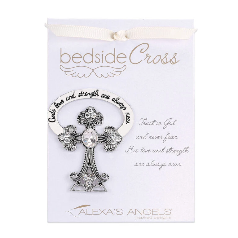 Roman Bedside Cross With 13 Crystals Figurine, 2.5" 1 Roman Bedside Cross With 13 Crystals Figurine, 2.5"