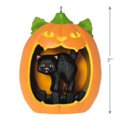 Hallmark Happy Halloween! Ornament -Home Decoration Sale Black Cat Pumpkin Diorama Keepsake Ornament 1799QFO5311 03