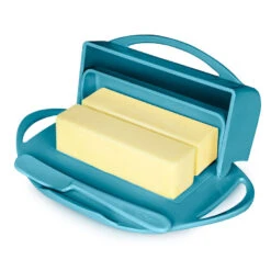 Aqua Butterie Flip-Top Butter Dish -Home Decoration Sale Blue Plastic FlipTop Butter Dish With Knife BTRAQU1009 04