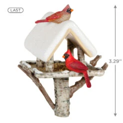Hallmark Marjolein's Garden Winter Cardinals Ornament -Home Decoration Sale Cardinals Birdfeeder Keepsake Ornament 1899QXR8099 03