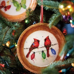 Cardinals On Light String Wood Ornament -Home Decoration Sale Cardinals on Light String Wooden Ornament 2020230122 03