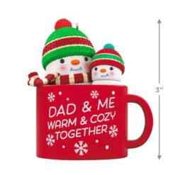 Hallmark Dad & Me Hot Cocoa Mug 2023 Ornament -Home Decoration Sale Dad Me Snowmen in Mug Keepsake Ornament 1599QGO2579 03