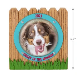 Hallmark Doggy In The Window 2023 Photo Frame Ornament -Home Decoration Sale Doggy in Window Fence Picture Frame Keepsake Ornament 1599QGO2599 03