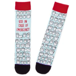 Hallmark Emergency Toilet Paper Funny Crew Socks