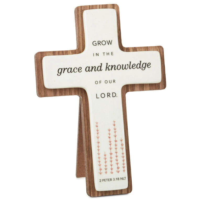 Hallmark Grow With Our Lord Wood And Ceramic Cross, 7" 1 Hallmark Grow With Our Lord Wood And Ceramic Cross, 7"