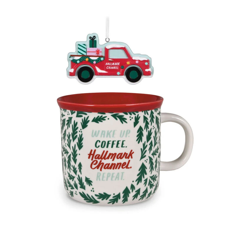 Hallmark Channel Red Truck Ornament And Mug, Set Of 2 1 Hallmark Channel Red Truck Ornament And Mug, Set Of 2