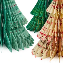 Hallmark Honeycomb Trees 3D Pop-Up Christmas Decorations, Set Of 3 -Home Decoration Sale Honeycomb Trees 3D PopUp Christmas Decorations Set 1999XPJ8046 03