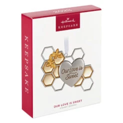 Hallmark Our Love Is Sweet Metal Ornament -Home Decoration Sale Honeycomb and Heart Keepsake Ornament 1799QHX3027 04