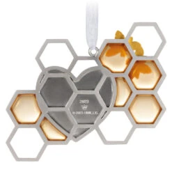 Hallmark Our Love Is Sweet Metal Ornament -Home Decoration Sale Honeycomb and Heart Keepsake Ornament 1799QHX3027 06