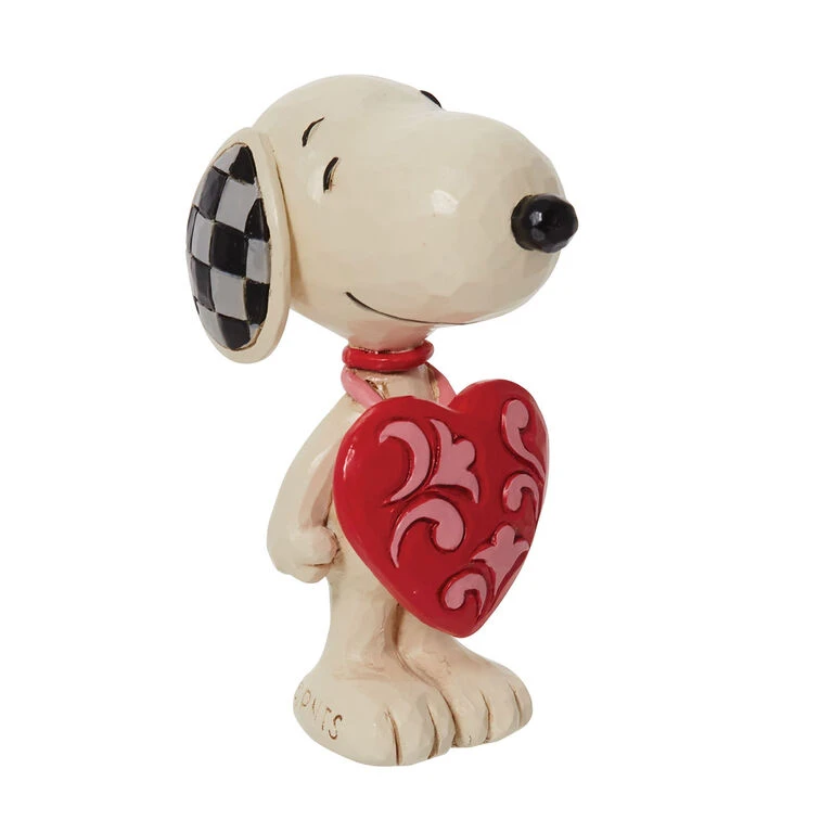 Enesco Jim Shore Peanuts Snoopy Wearing Heart Sign Mini Figurine, 3" 1 Enesco Jim Shore Peanuts Snoopy Wearing Heart Sign Mini Figurine, 3"