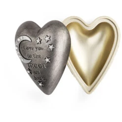 Love You To The Moon Art Heart Trinket Box, 3.5" -Home Decoration Sale Love You to the Moon HeartShaped Trinket Box 1003480346 03