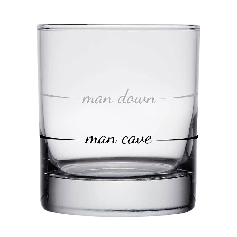 Man Cave Man Down Rocks Glass, 10 Oz. 1 Man Cave Man Down Rocks Glass, 10 Oz.
