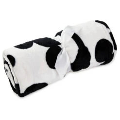 Hallmark Disney Mickey Mouse Silhouettes Throw Blanket, 50x60 -Home Decoration Sale Mickey Mouse Silhouette BlackWhite Plush Blanket 1DYG2056 03