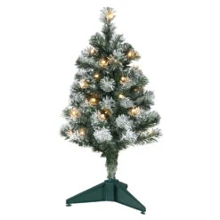 Hallmark Mini Flocked Pre-Lit Christmas Tree, 18.75"