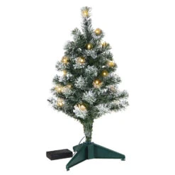 Hallmark Mini Flocked Pre-Lit Christmas Tree, 18.75" -Home Decoration Sale Miniature Flocked PreLit Keepsake Christmas Tree 2999QSB6339 06