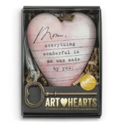 Demdaco Mom Dear You Art Heart Sculpture, 3.5" -Home Decoration Sale Mom Dear You Art Heart Sculpture With Tassel and Key 1008000003 03
