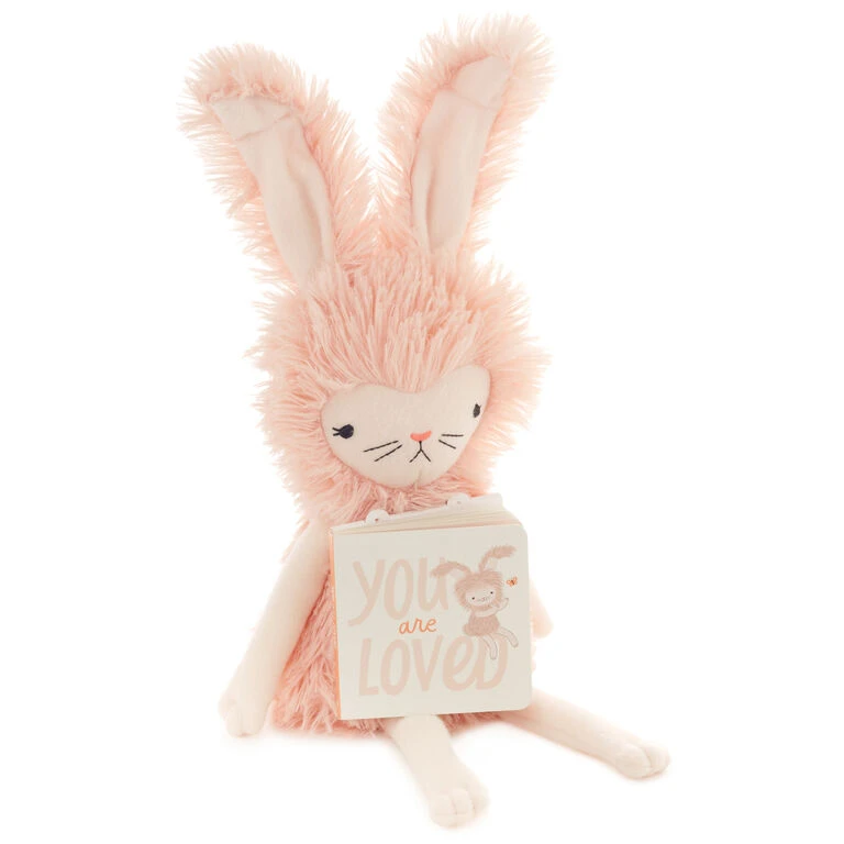 Hallmark MopTops Angora Bunny Stuffed Animal With You Are Loved Board Book 1 Hallmark MopTops Angora Bunny Stuffed Animal With You Are Loved Board Book