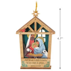 Hallmark A Child Is Born Nativity Papercraft Ornament -Home Decoration Sale Nativity Scene Wood and Paper Keepsake Ornament 1999QGO2759 03