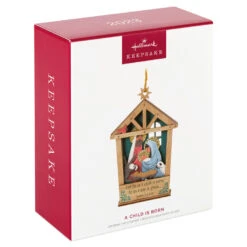 Hallmark A Child Is Born Nativity Papercraft Ornament -Home Decoration Sale Nativity Scene Wood and Paper Keepsake Ornament 1999QGO2759 04