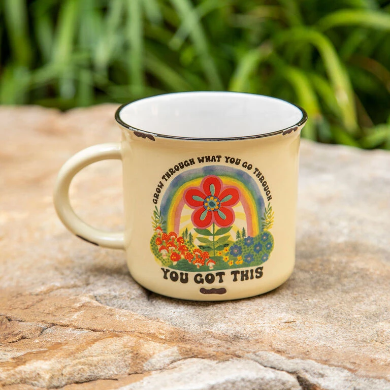 Natural Life Grow Through Ceramic Camp Mug, 16 Oz. 1 Natural Life Grow Through Ceramic Camp Mug, 16 Oz.