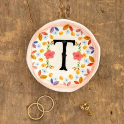Natural Life Initial Trinket Dish, T