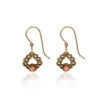 Silver Forest Orange Stone And Gold-Tone Woven Triangle Metal Drop Earrings