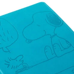 Hallmark Peanuts® Snoopy And Woodstock Faux Leather Notebook -Home Decoration Sale Peanuts Snoopy and Woodstock Etched Blue Notebook 1HWJ7053 05