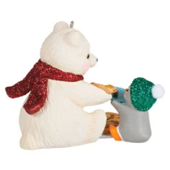 Hallmark Snowball And Tuxedo Sharing A Slice Ornament -Home Decoration Sale Polar Bear and Penguin Keepsake Ornament 1799QXR8049 06