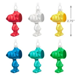 Hallmark The Peanuts® Gang Snoopy Glass Ornaments, Set Of 6 8 Hallmark The Peanuts® Gang Snoopy Glass Ornaments, Set Of 6 -Home Decoration Sale Set of 6 Colored Glass Snoopy Keepsake Ornaments 2499QSB6329 03