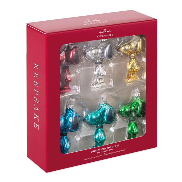 Hallmark The Peanuts® Gang Snoopy Glass Ornaments, Set Of 6 4 Hallmark The Peanuts® Gang Snoopy Glass Ornaments, Set Of 6 - Image 4