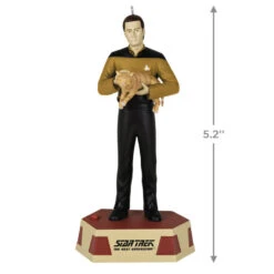 Hallmark Star Trek™: The Next Generation Data's Ode To Spot Ornament With Sound -Home Decoration Sale Star Trek Data With Cat Keepsake Ornament 2299QXI7029 03