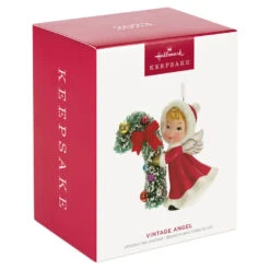 Hallmark Vintage Angel Porcelain Ornament -Home Decoration Sale Vintage Angel With Candy Cane Keepsake Ornament 2499QXT4127 04