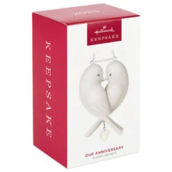 Hallmark Our Anniversary 2023 Porcelain Ornament -Home Decoration Sale White Love Birds Anniversary Keepsake Ornament 1999QHX3069 04