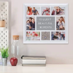 Malden Photo Collage Letterboard White Picture Frame, 18.5x16.5 -Home Decoration Sale White Photo Collage Letterboard Picture Frame 918608 03